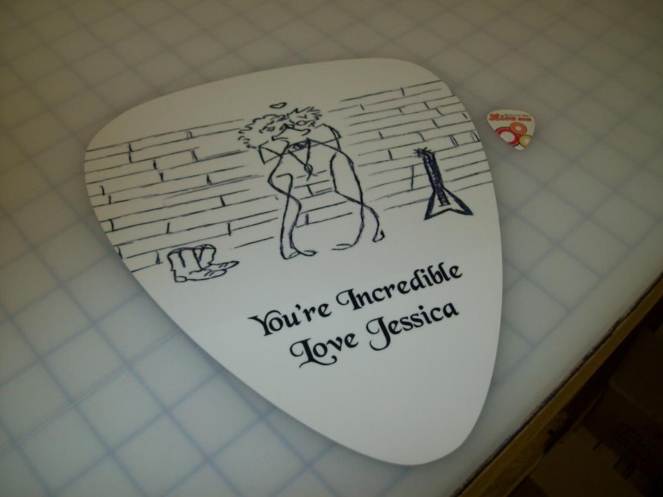 Another large guitar pick made with sublimation printing